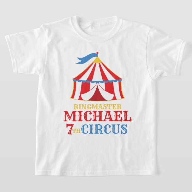 Red Tent Circus Carnival Birthday Shirt (Laydown)