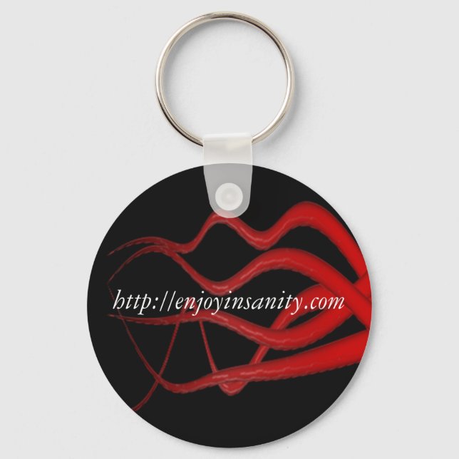 Red Tentacle Insanity Key Ring (Front)