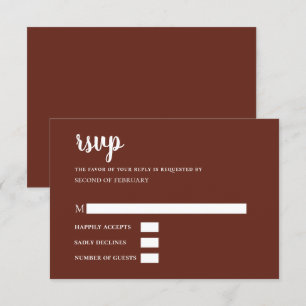 Red Terracotta Rustic Burnt Clay Earthy RSVP Card