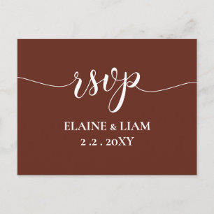 Red Terracotta Rustic Burnt Clay Earthy RSVP Invitation Postcard