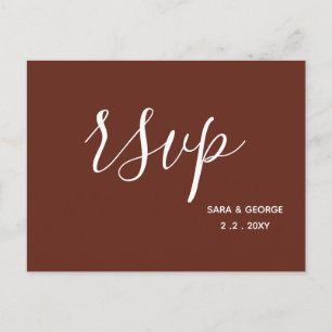 Red Terracotta Rustic Burnt Clay Earthy RSVP Invitation Postcard