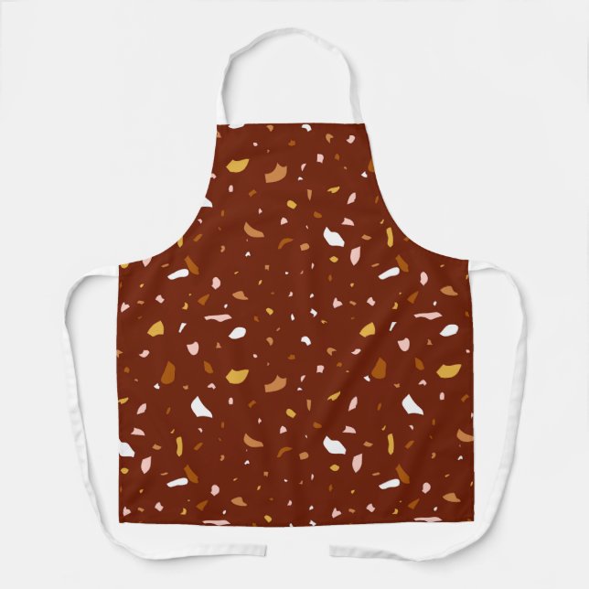 Red Terrazzo Pattern Apron (Front)
