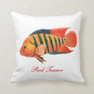 Red Terror Cichlid Fish Pillow