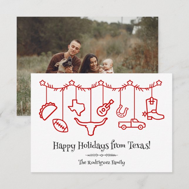 Red Texas Holiday Hanging Icons (Front/Back)