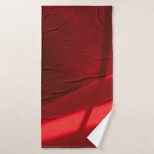 Red textile in close up photography bath towel