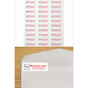 Red Texts Business Return Address Label