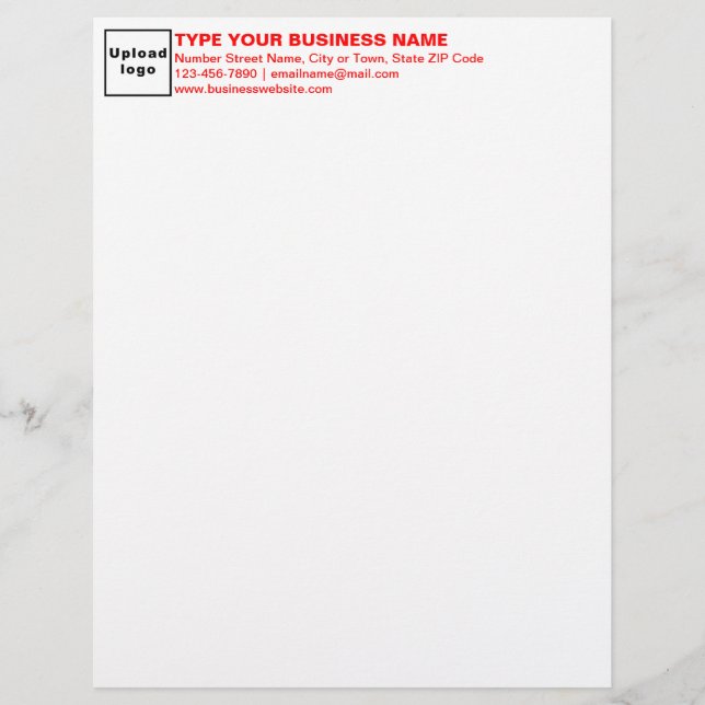 Red Texts Heading of Business Letterhead (Front)