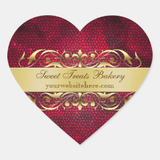Red Texture Heart Cupcake Baking Label Sticker