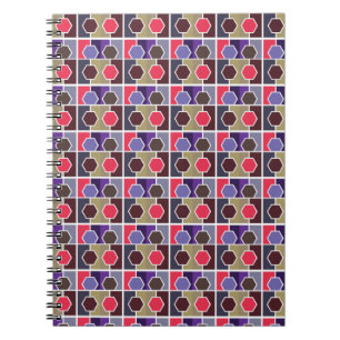 red texture pattern notebook