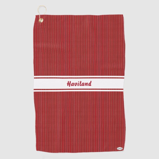 Red Texture Personalised Golf Towel HAMbWG (Front)