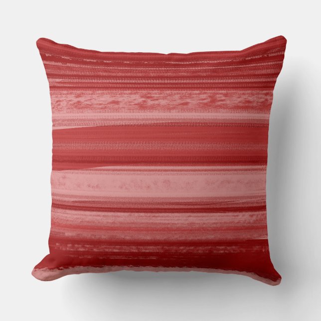 Red Texture Stripe – Urban Abstract Cushion (Front)