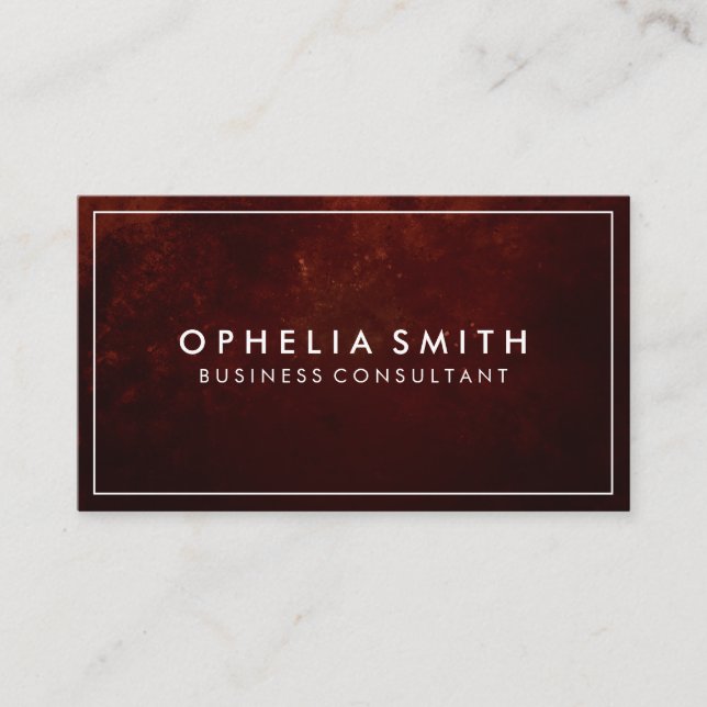 Red Texture | White Border Classic Business Card (Front)