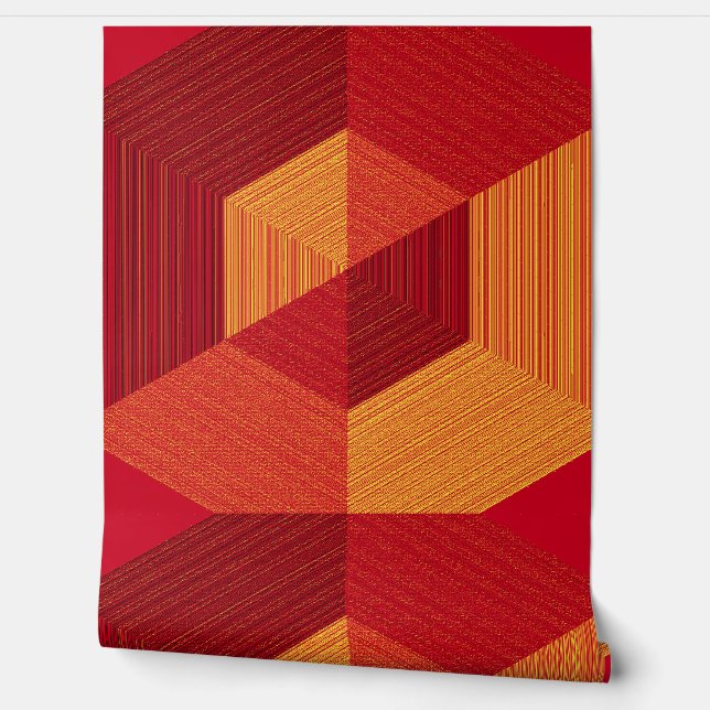  Red textured 3D effect "Ratti_Creative_Arts" Wallpaper (Unrolling)