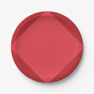 Red Textured Corners Custom Paper Plate