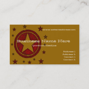 Red Textured Country Western Stars Business Card