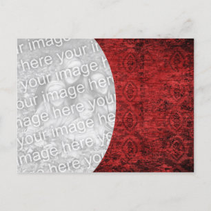 Red Textured Cutout Postcard