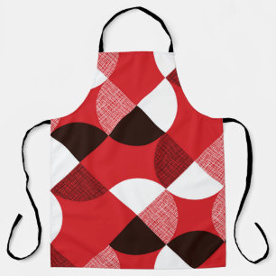 Red Textured Diagonal Dynamic Pattern Apron