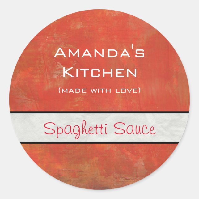 Red Textured Grunge Abstract Background Sauce Classic Round Sticker (Front)