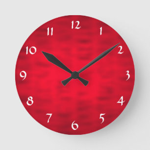 Red Textured Round Clock