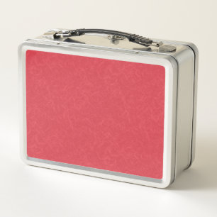 Red textured surface with subtle swirling pattern metal lunch box