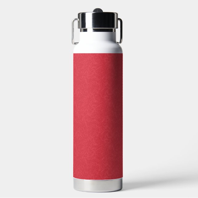 Red textured surface with subtle swirling pattern water bottle (Front)