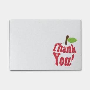 Red Thank You Apple Appreciation Post-it Notes