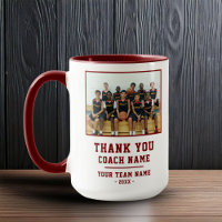 Red Thank you Coach Team Name Photo