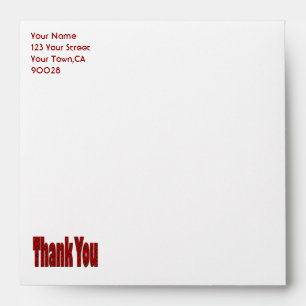 red thank you envelopes