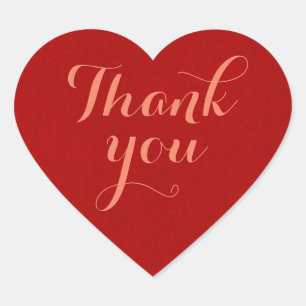 Red, Thank You, Heart Sticker