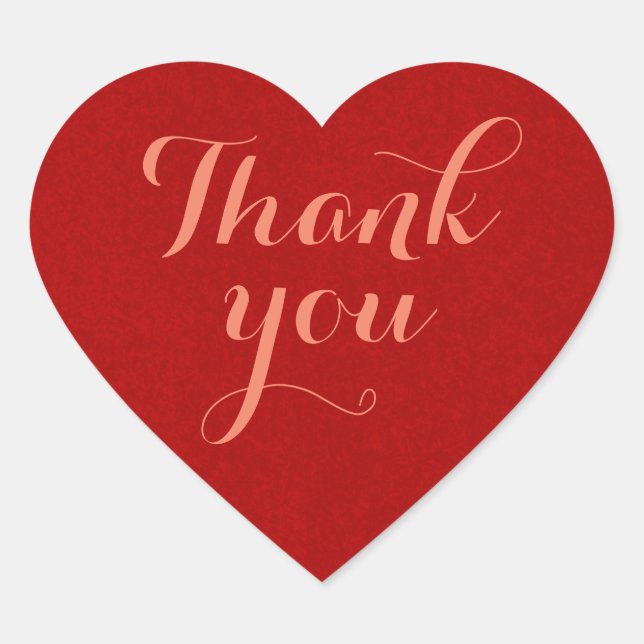 Red, Thank You, Heart Sticker (Front)