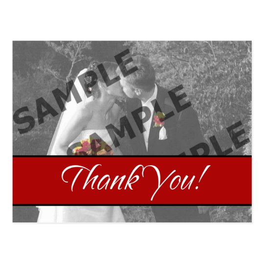 Red Thank You Postcard