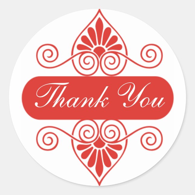 Red Thank You Stickers (Front)