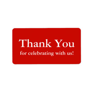 Red Thank You Stickers or Wedding Gift Labels
