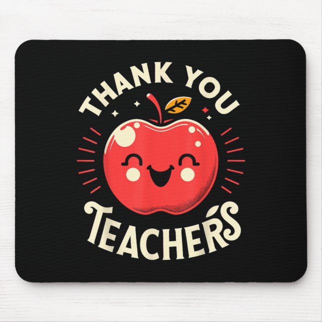 Red Thank You Teachers Motivational Appreciation F Mouse Mat (Front)