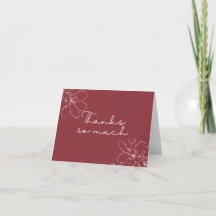 Red "Thanks So Much" Hand-Drawn Wildflower