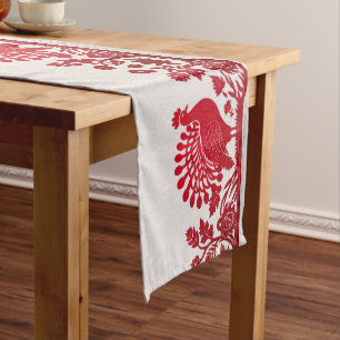 Red Thanksgiving Turkey Floral Table Runner