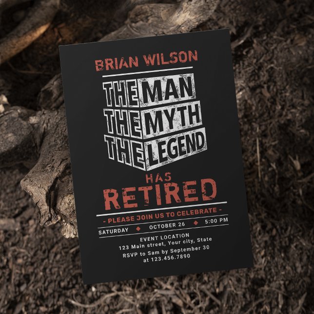 Red The Man The Myth The Legend Retirement Party Invitation (Red The Man The Myth The Legend Retirement Party Invitation)
