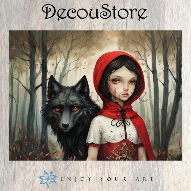 Red & the Wolf Decoupage Tissue Paper (Creator Uploaded)
