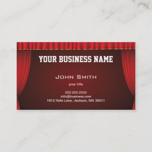 Red Theatre Curtain Business Card