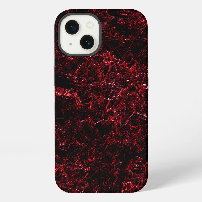 Red thick sponge upon dark red background iPhone case (Back)