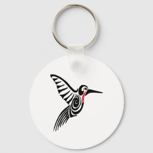 red thoarted hummingbird key ring