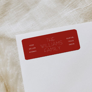 Red Three Column Modern Return Address Labels
