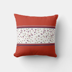 Red Throw Pillow wit Heart Panel MO JO  pillows
