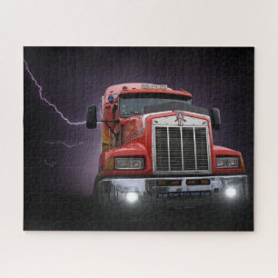 Red Thunder KW Big Rig 18 Wheeler Jigsaw Puzzle