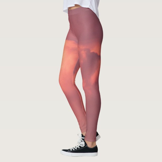Red thundercloud at sunset leggings (Left)