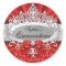 Red Tiara & Damask Quinceanera Sticker
