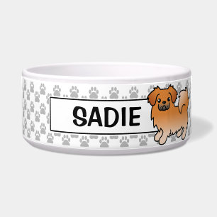 Red Tibetan Spaniel Cartoon Dog
