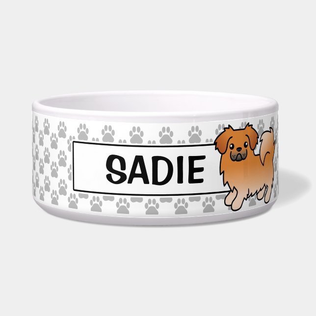 Red Tibetan Spaniel Cartoon Dog (Front)