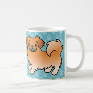 Red Tibetan Spaniel Cartoon Dog Coffee Mug