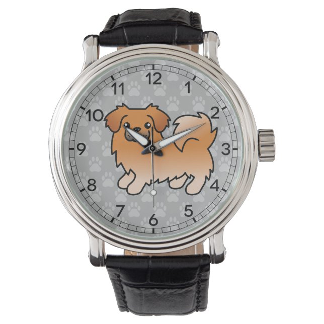 Red Tibetan Spaniel Cartoon Dog Watch (Front)